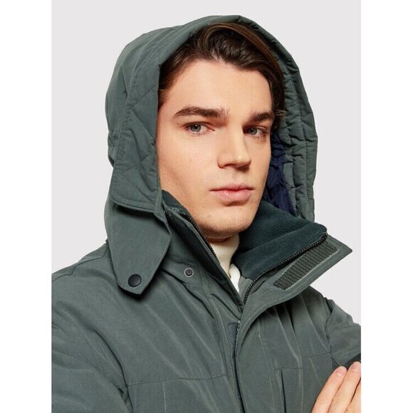 𝅺SELECTED Homme BNWOT Mens Green "Franz" Parka XXL New Removable Hood - Picture 12 of 12